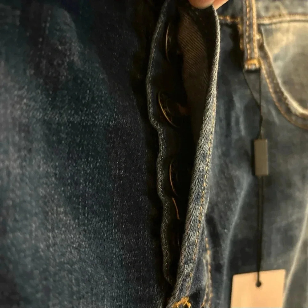 Vigoss Jeans Womens 30 Frankie Slim Straight Size 30 Distressed Button Fly NEW - Picture 4 of 11